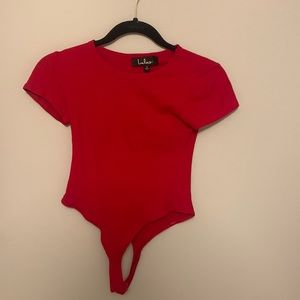 Lulus Red Short Sleeve Bodysuit